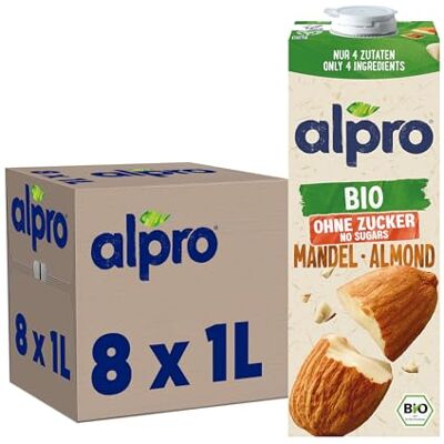 Alpro Bio Mandeldrink ohne Zucker – 8 x 1 l Alpro Bio Mandeldrink ohne Zucker – 8 x 1 l