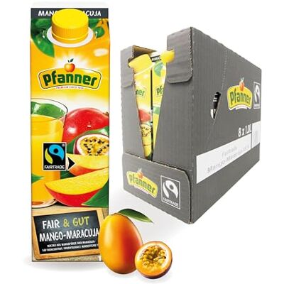 Pfanner Fairtrade Mango Maracuja Getränk (8 x 1 l) 25% Fruchtgehalt – Fruchtgetränk im Vorratspack mit Vitamin C Pfanner Fairtrade Mango Maracuja Getränk (8 x 1 l) 25% Fruchtgehalt – Fruchtgetränk im Vorratspack mit Vitamin C