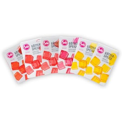 DECOCINO meets Sally Götterspeise-Set 30 g, 6-teilig, bunte Dessert-Götterspeise mit Fruchtgeschmack, ideal als Nachspeise, Tortendeko und Dessert DECOCINO meets Sally Götterspeise-Set 30 g, 6-teilig, bunte Dessert-Götterspeise mit Fruchtgeschmack, ideal als Nachspeise, Tortendeko und Dessert