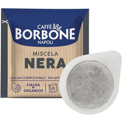 CAFFÈ BORBONE Kompostierbare Kaffeepads, Schwarze Kaffeemischung, Dark Roast 150 Kompatibel mit ESE System Papier 44 mm CAFFÈ BORBONE Kompostierbare Kaffeepads, Schwarze Kaffeemischung, Dark Roast 150 Kompatibel mit ESE System Papier 44 mm
