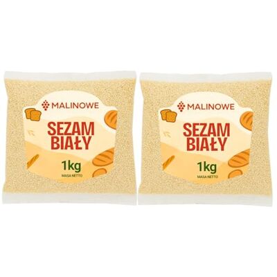 Malinowe weißer Sesam Sesamsamen natürlich 2x1kg Malinowe weißer Sesam Sesamsamen natürlich 2x1kg