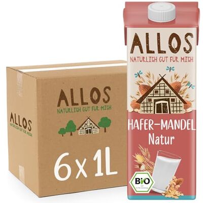 Allos Bio Hafer-Mandeldrink ungesüßt Vegane Milchalternative 6x1L Allos Bio Hafer-Mandeldrink ungesüßt Vegane Milchalternative 6x1L