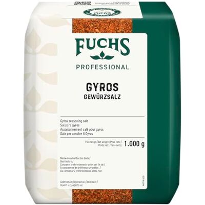 Fuchs Professional Gyros Gewürzsalz Gewürz für griechische Fleisch-Gerichte Profi-Qualität für Großverbraucher 1 kg im recyclebaren Beutel Fuchs Professional Gyros Gewürzsalz Gewürz für griechische Fleisch-Gerichte Profi-Qualität für Großverbraucher 1 kg im recyclebaren Beutel