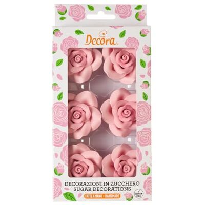 Decora , 0500361 Große Rosen aus Zucker, Von Hand gefertigt mit natürlichen Farbstoffen, Verpackt in Blister, Ideal zum Verzieren von Torten und Gebäck, Packung mit 6 Stück. Decora , 0500361 Große Rosen aus Zucker, Von Hand gefertigt mit natürlichen Farbstoffen, Verpackt in Blister, Ideal zum Verzieren von Torten und Gebäck, Packung mit 6 Stück.