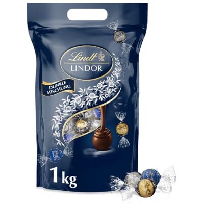 Lindt LINDOR Schokoladen Kugeln Dunkle Mischung 1 kg Beutel, wiederverschliessbar ca. 80 Kugeln dunkle Schokolade (50%, 60% & 70% Kakao) Grosspackung Pralinen Geschenk Schokoladengeschenk Lindt LINDOR Schokoladen Kugeln Dunkle Mischung 1 kg Beutel, wiederverschliessbar ca. 80 Kugeln dunkle Schokolade (50%, 60% & 70% Kakao) Grosspackung Pralinen Geschenk Schokoladengeschenk