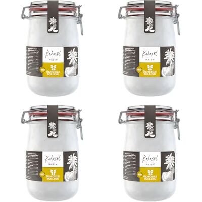 Ölmühle Solling BIO Kokosöl 100% natives Bio-Kokosnussöl Ideal geeignet zum Braten, Backen und Frittieren, als Haut-& Haarpflege sowie für Hunde und Katzen Inhalt: 4 x1 L im Bügel-Glas Ölmühle Solling BIO Kokosöl 100% natives Bio-Kokosnussöl Ideal geeignet zum Braten, Backen und Frittieren, als Haut-& Haarpflege sowie für Hunde und Katzen Inhalt: 4 x1 L im Bügel-Glas