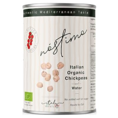 Nóstimo Italienische Bio-Kichererbsen 400 g, 12er-Pack Verzehrfertig, ohne Zusatz von Salz oder Zucker Italian Collection Nóstimo Italienische Bio-Kichererbsen 400 g, 12er-Pack Verzehrfertig, ohne Zusatz von Salz oder Zucker Italian Collection