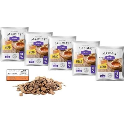 AlcoFermBrew 5 x Alcomat 5g/25L Mead-Hefe – Hefe für Met-Gärung, Hefe für Honig, Weinhefe AlcoFermBrew 5 x Alcomat 5g/25L Mead-Hefe – Hefe für Met-Gärung, Hefe für Honig, Weinhefe