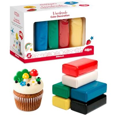 dekora Kuchendeko Bunter Fondant Set Tortenfondant Zuckerpaste für Torten und Cupcakes Rollfondant für die Herstellung aller Arten von tionen Einfaches Formen Pack mit 6 Farben dekora Kuchendeko Bunter Fondant Set Tortenfondant Zuckerpaste für Torten und Cupcakes Rollfondant für die Herstellung aller Arten von tionen Einfaches Formen Pack mit 6 Farben