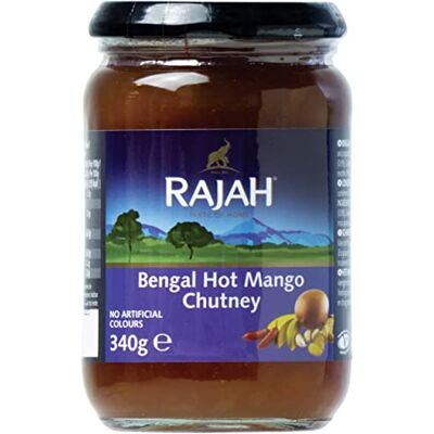 Rajah Bengal Mango Chutney – fruchtig, scharf, leicht sauer – Ideal zum Würzen von Fleisch, Fisch, Käse oder als Dip – 2 x 340 g Rajah Bengal Mango Chutney – fruchtig, scharf, leicht sauer – Ideal zum Würzen von Fleisch, Fisch, Käse oder als Dip – 2 x 340 g