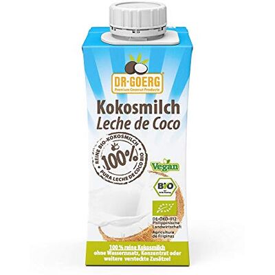 Dr. Goerg Kokosmilch, 200 ml, Bio, Standard, einzigartig Dr. Goerg Kokosmilch, 200 ml, Bio, Standard, einzigartig