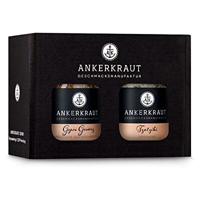 Ankerkraut Box Sirtaki-Abend, mit Gyros Gewürz und Tzatziki Gewürz, im Korkenglas Ankerkraut Box Sirtaki-Abend, mit Gyros Gewürz und Tzatziki Gewürz, im Korkenglas