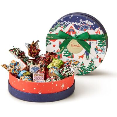 Venchi , Kleine Weihnachts-Hutschachtel, 13 Pralinen, Glutenfrei, 175 g Geschenkbox mit Chocoviar, Cremini und Cream&Crunchy, Vintage Dream Kollektion, Limited Edition, Weihnachts-Geschenkidee Venchi , Kleine Weihnachts-Hutschachtel, 13 Pralinen, Glutenfrei, 175 g Geschenkbox mit Chocoviar, Cremini und Cream&Crunchy, Vintage Dream Kollektion, Limited Edition, Weihnachts-Geschenkidee