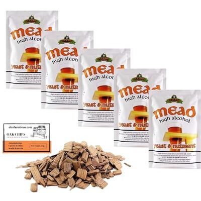 AlcoFermBrew 5 x Bulldog 28g/25L Mead-Hefe – Hefe für Met-Gärung, Hefe für Honig, Weinhefe AlcoFermBrew 5 x Bulldog 28g/25L Mead-Hefe – Hefe für Met-Gärung, Hefe für Honig, Weinhefe