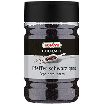 Kotanyi Pfeffer schwarz ganz Gewürze für Großverbraucher und Gastronomie, 1200 ml, ca. 600 g Kotanyi Pfeffer schwarz ganz Gewürze für Großverbraucher und Gastronomie, 1200 ml, ca. 600 g
