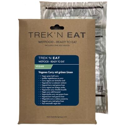 Trek Veganes Curry mit grünen Linsen Ready to Eat mit Self Heater Warme, vollwertige Mahlzeit ohne Kochen – in wenigen Minuten erhitzt und überall einfach genießen Für Outdoor & Notvorrat Trek Veganes Curry mit grünen Linsen Ready to Eat mit Self Heater Warme, vollwertige Mahlzeit ohne Kochen – in wenigen Minuten erhitzt und überall einfach genießen Für Outdoor & Notvorrat