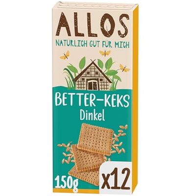 Allos Bio Betterkeks Dinkel Veganer Butterkeks 12 x 150 g Allos Bio Betterkeks Dinkel Veganer Butterkeks 12 x 150 g