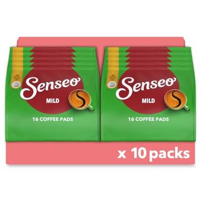 Senseo Pads Mild, 10 x 16 Getränke, 160 Kaffeepads, helle Röstung Senseo Pads Mild, 10 x 16 Getränke, 160 Kaffeepads, helle Röstung