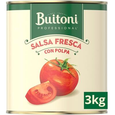 Buitoni Professional Salsa Fresca Con Polpa, Fertige Tomatensauce, frisches, rundes und saftiges Tomatenmark, 1er Pack (1 x 3kg Dose) Buitoni Professional Salsa Fresca Con Polpa, Fertige Tomatensauce, frisches, rundes und saftiges Tomatenmark, 1er Pack (1 x 3kg Dose)