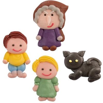 Günthart 60 Stück Zucker Hexengruppe, flach, 15 Sets, zum Dekorieren von Torten und anderem Gebäck, mit unterschiedlichen Motiven, essbar Günthart 60 Stück Zucker Hexengruppe, flach, 15 Sets, zum Dekorieren von Torten und anderem Gebäck, mit unterschiedlichen Motiven, essbar