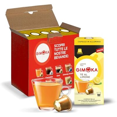 Gimoka Kaffeekapseln, Geschmack ZITRONENTEE 50 Kapsel aus Aluminium Kompatibel mit Nespresso* Haushalts-Espressomaschinen 50 Stück (5 x 10 Getränke) Hergestellt in Italien Gimoka Kaffeekapseln, Geschmack ZITRONENTEE 50 Kapsel aus Aluminium Kompatibel mit Nespresso* Haushalts-Espressomaschinen 50 Stück (5 x 10 Getränke) Hergestellt in Italien