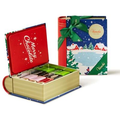 Venchi , Blaue Mini Buch-Dose, 16 Cremini, Glutenfrei, 177 g Venchi , Blaue Mini Buch-Dose, 16 Cremini, Glutenfrei, 177 g
