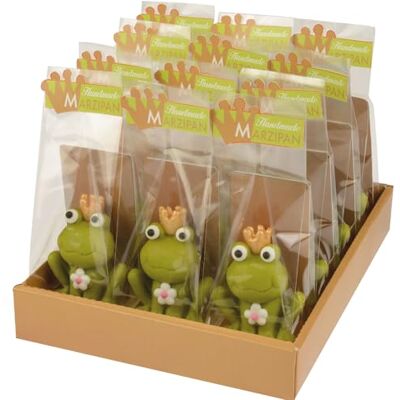 Günthart 12 Marzipan Frosch mit Krone im Cellophan Beutel als Froschkönig als passendes Geschenk, 1er Pack 216 g Günthart 12 Marzipan Frosch mit Krone im Cellophan Beutel als Froschkönig als passendes Geschenk, 1er Pack 216 g