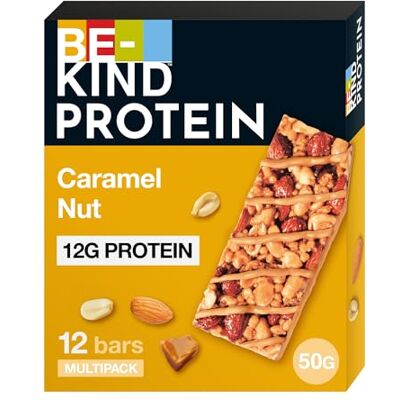 BE-KIND Protein-Riegel Caramel Nut glutenfrei Nussriegel 12 x 50g Glutenfreier Proteinriegel mit Karamell und Nüssen — der ballaststoffreicher Snack fürs Büro, nach dem Sport oder unterwegs BE-KIND Protein-Riegel Caramel Nut glutenfrei Nussriegel 12 x 50g Glutenfreier Proteinriegel mit Karamell und Nüssen — der ballaststoffreicher Snack fürs Büro, nach dem Sport oder unterwegs