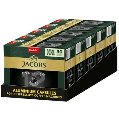 Jacobs Kaffeekapseln Espresso Ristretto, Megapack XXL, Intensität 12/12, 5 x 40 Getränke, Nespresso* kompatible Kaffee Kapseln, 200 Kapseln Jacobs Kaffeekapseln Espresso Ristretto, Megapack XXL, Intensität 12/12, 5 x 40 Getränke, Nespresso* kompatible Kaffee Kapseln, 200 Kapseln
