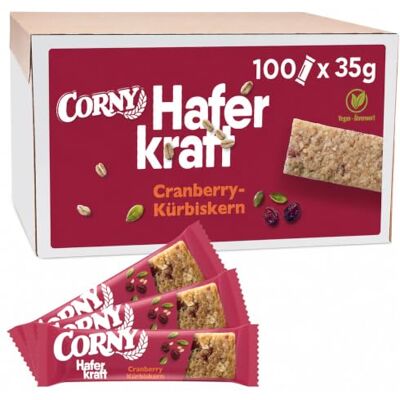Corny Müsliriegel Haferkraft Cranberry-Kürbiskern 100er-Vorratspack Vollkorn & Vegan Bulk für Büros, Events, Konferenzen, Buffets & Cafeterien 100 x 35 g Corny Müsliriegel Haferkraft Cranberry-Kürbiskern 100er-Vorratspack Vollkorn & Vegan Bulk für Büros, Events, Konferenzen, Buffets & Cafeterien 100 x 35 g