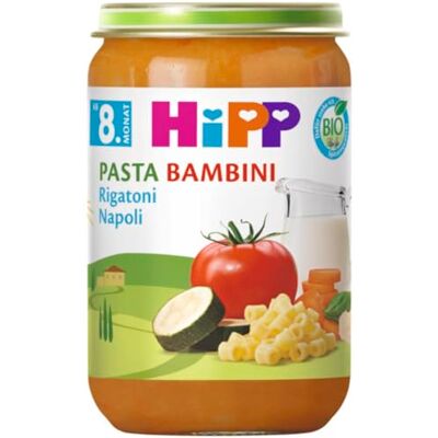 HiPP Bio Pasta Bambini Rigatoni Napoli (6 x 220g), Menü ab 8. Monat, ohne Salzzusatz, mit Omega-3, in bester Bio-Qualität HiPP Bio Pasta Bambini Rigatoni Napoli (6 x 220g), Menü ab 8. Monat, ohne Salzzusatz, mit Omega-3, in bester Bio-Qualität