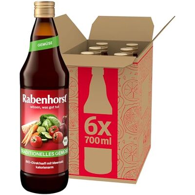 Rabenhorst Traditionelles Gemüse BIO 6er Pack (6 x 700ml) Hochwertiger Gemüsesaft aus verschiedenen Gemüsesorten Rabenhorst Traditionelles Gemüse BIO 6er Pack (6 x 700ml) Hochwertiger Gemüsesaft aus verschiedenen Gemüsesorten