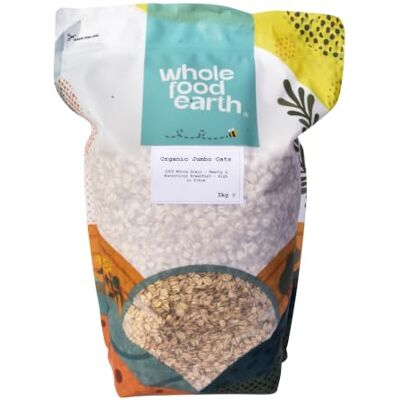 Wholefood Earth Bio Jumbo-Haferflocken 3 kg – Nachhaltige Großpackung, Ballaststoffreich, Vegan Wholefood Earth Bio Jumbo-Haferflocken 3 kg – Nachhaltige Großpackung, Ballaststoffreich, Vegan