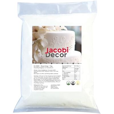 Cake Company Royal Icing 1er Pack (1 x 1000 g) I Trockenmischung für Tortendekoration in höchster Qualität I für Spritzglasur und feine Linien I Glutenfrei I Perfekt für Kuchen und Cupcakes Cake Company Royal Icing 1er Pack (1 x 1000 g) I Trockenmischung für Tortendekoration in höchster Qualität I für Spritzglasur und feine Linien I Glutenfrei I Perfekt für Kuchen und Cupcakes