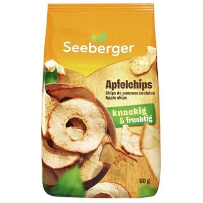Seeberger Apfelchips, aus getrockneten Äpfeln, ungeschält (6 x 60 g) Seeberger Apfelchips, aus getrockneten Äpfeln, ungeschält (6 x 60 g)