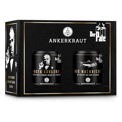 Ankerkraut x Der Pate "La Famiglia" Gewürz-Box, mit Pasta Corleone und die Nachricht, Gewürz für Nudeln und Fisch, Special-Edition aus Kooperation, 170 g Inhalt Ankerkraut x Der Pate "La Famiglia" Gewürz-Box, mit Pasta Corleone und die Nachricht, Gewürz für Nudeln und Fisch, Special-Edition aus Kooperation, 170 g Inhalt