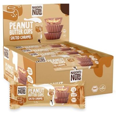 Naughty Nuts Bio Erdnuss Butter Cups Salted Caramel – Vegan, Palmölfrei und 44% weniger Raffinierter Zucker – 12x39g Naughty Nuts Bio Erdnuss Butter Cups Salted Caramel – Vegan, Palmölfrei und 44% weniger Raffinierter Zucker – 12x39g