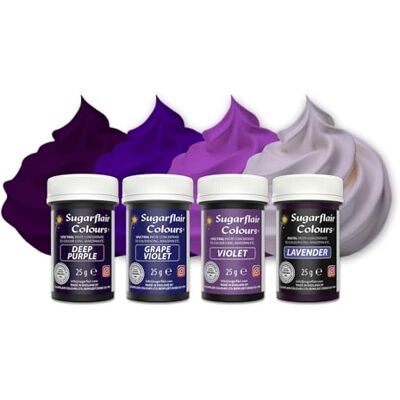 Sugarflair Colours Sugarflair Paste Colour Lebensmittelfarben, Purple, Set/4 Sugarflair Colours Sugarflair Paste Colour Lebensmittelfarben, Purple, Set/4