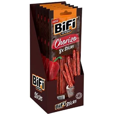 Bifi Rustic Sticks Chorizo 8er Pack (8 x 80 g) –-Würziger Salami Snack im rustikalen Stil Proteinreicher Fleisch Snack mit Paprika und Knoblauch für unterwegs Büro und Zuhause zum Teilen Bifi Rustic Sticks Chorizo 8er Pack (8 x 80 g) –-Würziger Salami Snack im rustikalen Stil Proteinreicher Fleisch Snack mit Paprika und Knoblauch für unterwegs Büro und Zuhause zum Teilen
