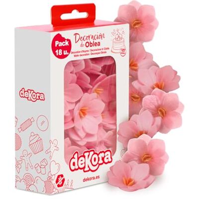 dekora – Essbare Blumen für Torten aus Oblate,18 rosa Camélias, 4 cm, ohne Zucker, glutenfrei, laktosefrei, Tortendeko essbar für Hochzeit, Geburtstag, Taufe, Gender reveal und Baby shower dekora – Essbare Blumen für Torten aus Oblate,18 rosa Camélias, 4 cm, ohne Zucker, glutenfrei, laktosefrei, Tortendeko essbar für Hochzeit, Geburtstag, Taufe, Gender reveal und Baby shower