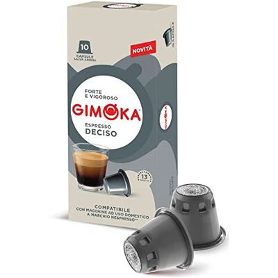 Gimoka Kaffeekapseln Espresso Deciso, Intensität 13/13-100 Kapsel Kompatibel mit Nespresso* Haushalts-Espressomaschinen 100 Stück (10 x 10 Getränke) Hergestellt in Italien Gimoka Kaffeekapseln Espresso Deciso, Intensität 13/13-100 Kapsel Kompatibel mit Nespresso* Haushalts-Espressomaschinen 100 Stück (10 x 10 Getränke) Hergestellt in Italien