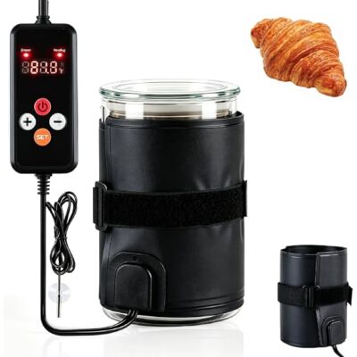 YOOMUR Sauerteig Starter Heizband, 48.3x12.7cm Sauerteigstarterwärmer, Sauerteig Starter Wärmeflasche Mit Timer & Temperaturregelung Für Hefe, Sauerteigs, Joghurt Und Teigruhe (Schwarz) YOOMUR Sauerteig Starter Heizband, 48.3x12.7cm Sauerteigstarterwärmer, Sauerteig Starter Wärmeflasche Mit Timer & Temperaturregelung Für Hefe, Sauerteigs, Joghurt Und Teigruhe (Schwarz)