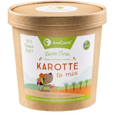 AniCanis Bio Karottenflocken Hunde-Flocken Barf Vitamine 200g reich an beta-Carotin, Nährstoffversorgung beim Barfen, Rohkost-Qualität, Einzelfuttermittel, ohne Zusatzstoffe AniCanis Bio Karottenflocken Hunde-Flocken Barf Vitamine 200g reich an beta-Carotin, Nährstoffversorgung beim Barfen, Rohkost-Qualität, Einzelfuttermittel, ohne Zusatzstoffe