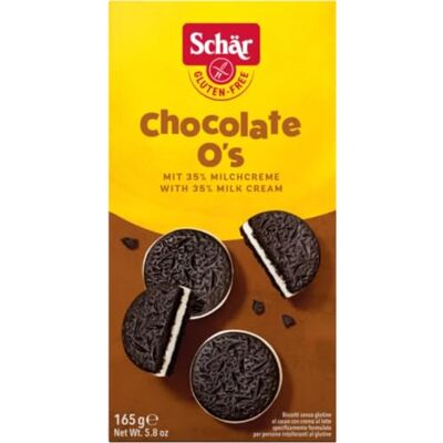 Schär Chocolate O's Kakaokekse, 6x165 g – Glutenfreie Kakao-Sandwichkekse mit cremiger Milchcreme-Füllung, 35% Cremeanteil, ideal als Snack für unterwegs Schär Chocolate O's Kakaokekse, 6x165 g – Glutenfreie Kakao-Sandwichkekse mit cremiger Milchcreme-Füllung, 35% Cremeanteil, ideal als Snack für unterwegs