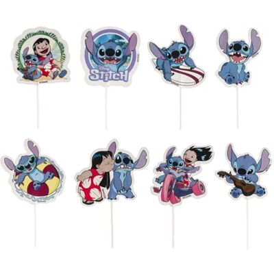 dekora Cupcake Toppers von Lilo und Stitch in 8 Designs Tortenstecker zum Dekorieren von Cupcakes, Muffins, Torten und anderen Süßigkeiten Lebensmittelechte tion für Backwaren 16 Stück dekora Cupcake Toppers von Lilo und Stitch in 8 Designs Tortenstecker zum Dekorieren von Cupcakes, Muffins, Torten und anderen Süßigkeiten Lebensmittelechte tion für Backwaren 16 Stück
