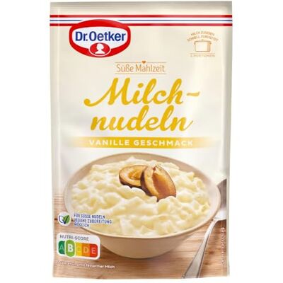 Dr. Oetker Süße Mahlzeit Milchnudeln Vanille-Geschmack 8er Pack, 8 x 116g, Milchnudeln für eine einfache und schnelle Zwischenmahlzeit Dr. Oetker Süße Mahlzeit Milchnudeln Vanille-Geschmack 8er Pack, 8 x 116g, Milchnudeln für eine einfache und schnelle Zwischenmahlzeit