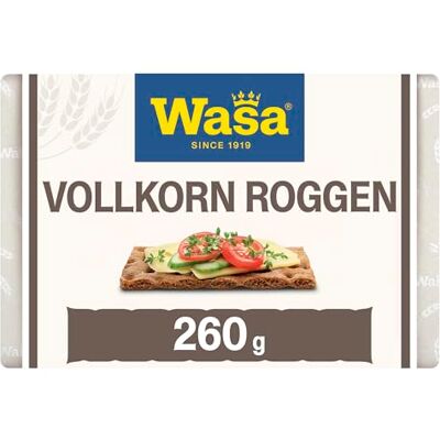 Wasa Spezialitäten Knäckebrot Vollkorn Roggen, 12er Pack 260g Wasa Spezialitäten Knäckebrot Vollkorn Roggen, 12er Pack 260g