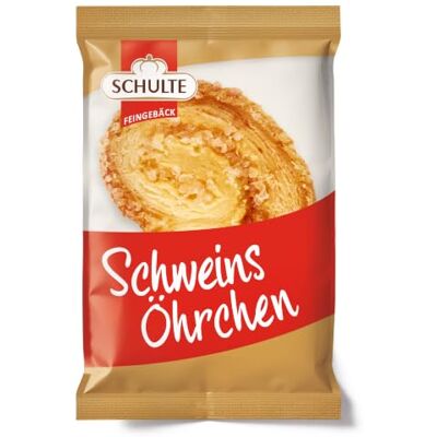 SCHULTE Feingebäck Schweinsöhrchen 70 Stück Blätterteiggebäck Knuspriges Gebäck mit Hagelzucker Einzeln verpackte Kekse zu Kaffee und Tee SCHULTE Feingebäck Schweinsöhrchen 70 Stück Blätterteiggebäck Knuspriges Gebäck mit Hagelzucker Einzeln verpackte Kekse zu Kaffee und Tee