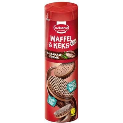 Wikana Waffel & Keks Kakao 12 x 240 g, Doppelkekse mit Kakaocreme mürber Fettkeks und eine knusprige Waffel mit feiner Kakaofüllung Wikana Waffel & Keks Kakao 12 x 240 g, Doppelkekse mit Kakaocreme mürber Fettkeks und eine knusprige Waffel mit feiner Kakaofüllung