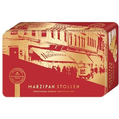 Niederegger Marzipan Stollen in Metallgeschenkdose 1x 500g Erlesene Gebäckspezialität, veredelt mit saftigem Marzipan Ideal zum Verschenken Beliebter Stollen zur Advents- & Weihnachtszeit Niederegger Marzipan Stollen in Metallgeschenkdose 1x 500g Erlesene Gebäckspezialität, veredelt mit saftigem Marzipan Ideal zum Verschenken Beliebter Stollen zur Advents- & Weihnachtszeit